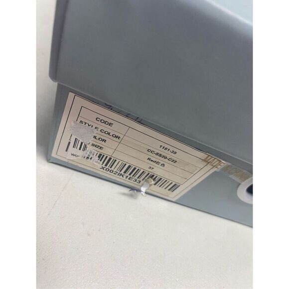 C.PARAVANO Alessia Women’s Red Suede Leather Pumps Size EU 37 US 6.5 Block Heels - Picture 4 of 7